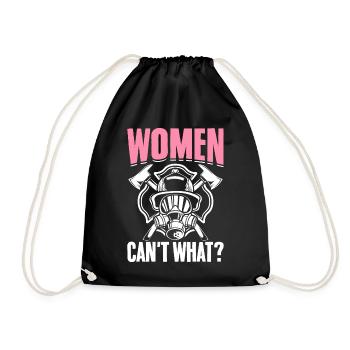 Firefighter Firefighting American Flag - Drawstring Bag - black - Front