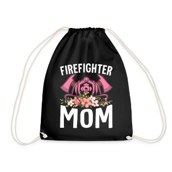 Feuerwehrmann Mama Brandbekämpfung - Turnbeutel - Schwarz - Vorne