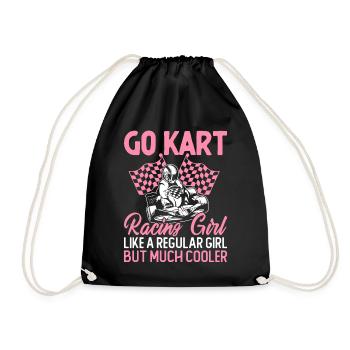 Go Kart Racing Girl Aber viel cooler Karting Racer - Turnbeutel - Schwarz - Vorne