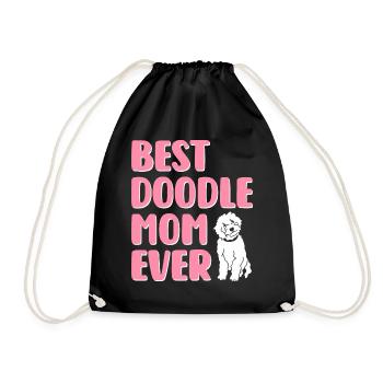 Beste Doodle-Mama aller Zeiten Golden Doodle Hunde - Turnbeutel - Schwarz - Vorne