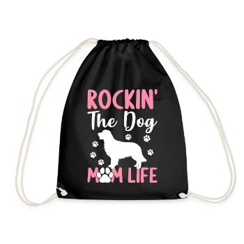 Rockin' The Dog Mom Life Golden Retriever Mom Hall - Turnbeutel - Schwarz - Vorne