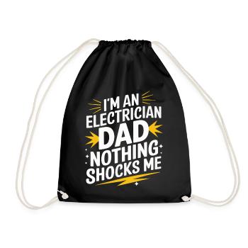 Electrician Electronics Technician Craftsman Profession Saying - Drawstring Bag - black - Front