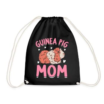 Guinea Pig Mom - Drawstring Bag - black - Front