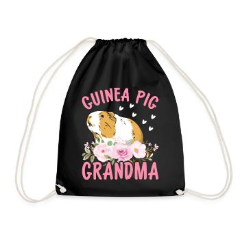 Guinea pig granny - Drawstring Bag - black - Front