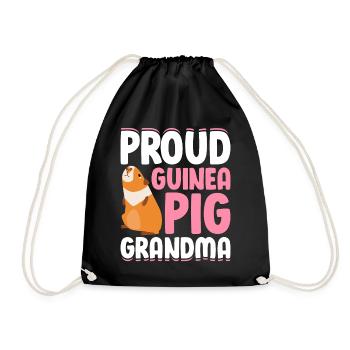 Proud guinea pig grandma - Drawstring Bag - black - Front