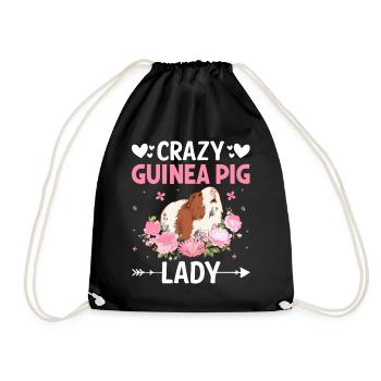 Crazy guinea pig lady - Drawstring Bag - black - Front