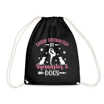 Gymnastique distraite Chiens Gymnaste Gymnastique - Sac de sport léger - noir - Devant