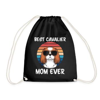 Cavalier King Charles Spaniel Disant Maman Cadeau - Sac de sport léger - noir - Devant