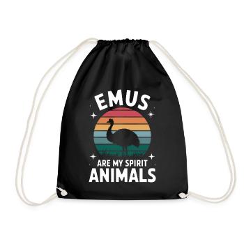Emu Saying Australia Emus Funny Emu Gift - Drawstring Bag - black - Front
