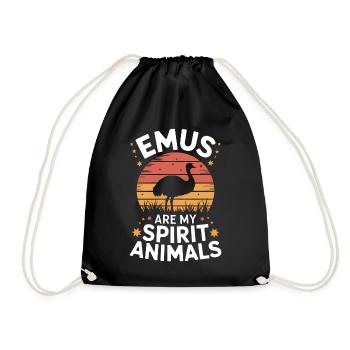 Emu Saying Australia Emus Funny Emu Gift - Drawstring Bag - black - Front