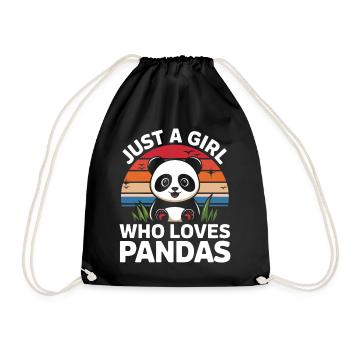 Panda Bear Panda Animal Pandas - Drawstring Bag - black - Front
