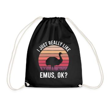 Emu Saying Australia Emus Funny Emu Gift - Drawstring Bag - black - Front