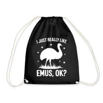 Emu Saying Australia Emus Funny Emu Gift - Drawstring Bag - black - Front