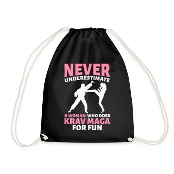 Woman doing Krav Maga for fun Krav Maga - Drawstring Bag - black - Front