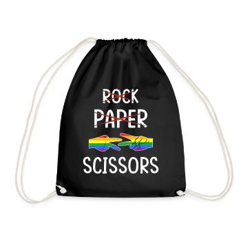 LGBTQ Lesbienne Rock Papier Ciseaux - Sac de sport léger - noir - Devant