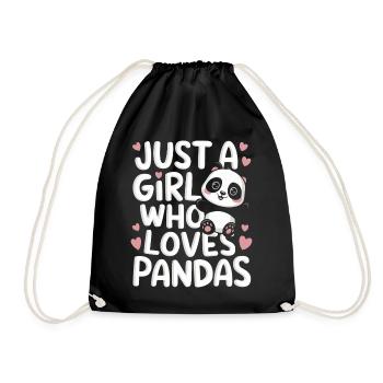 Panda Bear Panda Animal Pandas - Drawstring Bag - black - Front
