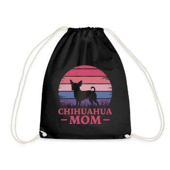 Chihuahua Saying Mom Funny Chihuahua Gift - Drawstring Bag - black - Front