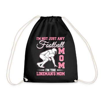 Football Mom The Mother of the Lineman Football Mom - Drawstring Bag - black - Front