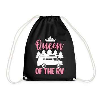 Queen of the Campervan Camping Queen Camper Girl - Drawstring Bag - black - Front
