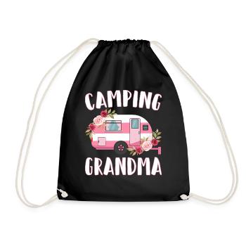 Motorhome Camping Grandma Caravan Glamping Camping - Drawstring Bag - black - Front