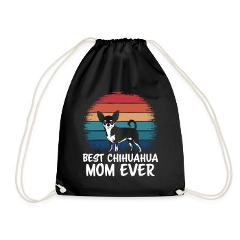 Chihuahua Saying Mom Funny Chihuahua Gift - Drawstring Bag - black - Front