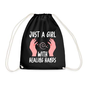 Massage Therapist Therapy LMT Just A Girl With - Drawstring Bag - black - Front