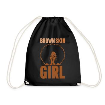 Peau Marron Fille Mélanine Peau Brune Noir - Sac de sport léger - noir - Devant