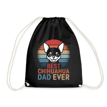 Chihuahua Saying Dad Funny Chihuahua Gift - Drawstring Bag - black - Front