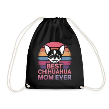 Chihuahua Saying Mom Funny Chihuahua Gift - Drawstring Bag - black - Front