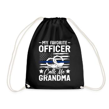 Favorite Officer Grandma Police Officer - Drawstring Bag - black - Front