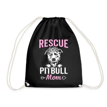 Rettung Pitbull Mutter Pitbull Hund Mutter - Turnbeutel - Schwarz - Vorne