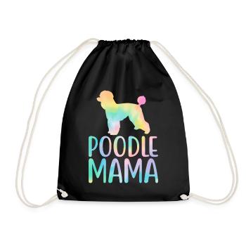 Pudel Mama Pudel Hundeliebhaber - Turnbeutel - Schwarz - Vorne