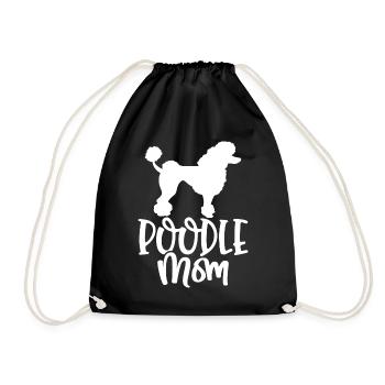 Poodle Mom Poodle Dog Lover Dog Mom - Drawstring Bag - black - Front