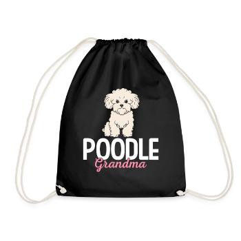 Poodle Grandma Poodle Dog Lover Grandma - Drawstring Bag - black - Front