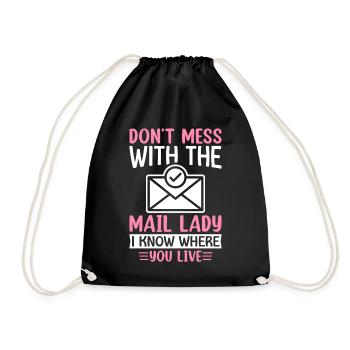 Service postal Postier postier dame de poste je sais où - Sac de sport léger - noir - Devant