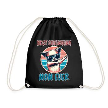 Chihuahua Saying Mom Funny Chihuahua Gift - Drawstring Bag - black - Front