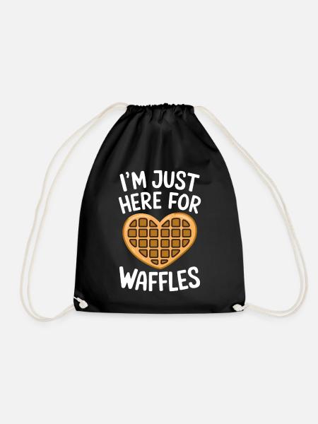 Waffeln Spruch Dessert Lustiges Waffeln Geschenk - Turnbeutel - Schwarz