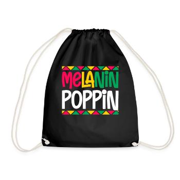 Mélanine Poppin Peau Marron Noir Histoire - Sac de sport léger - noir - Devant