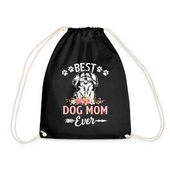 Best Dog Mom Ever Pekingese Mom - Drawstring Bag - black - Front
