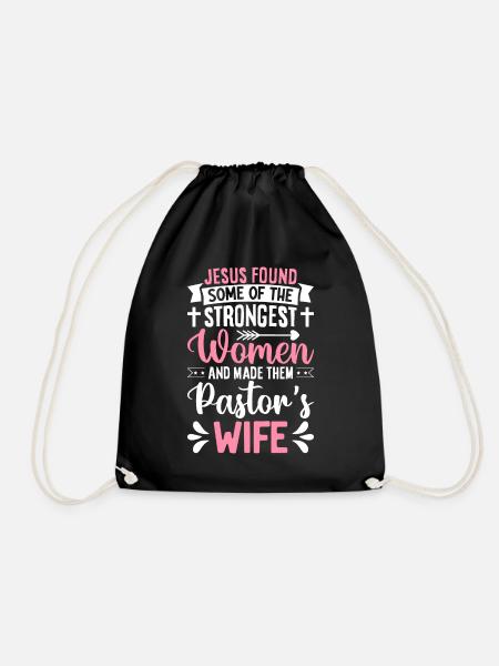Jesus Women Pastor's Wife Christian - Drawstring Bag - black