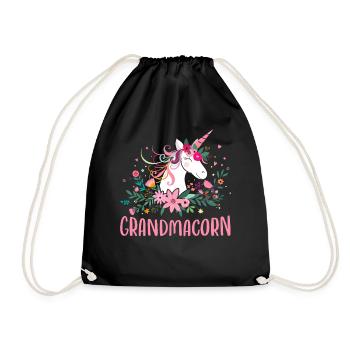 Grandmacorn Einhorn Oma - Turnbeutel - Schwarz - Vorne
