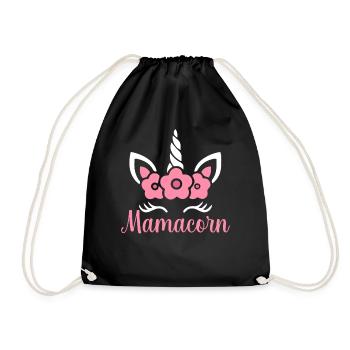 Maman macorne licorne - Sac de sport léger - noir - Devant
