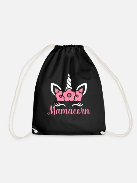 Mamacorn Einhorn Mama - Turnbeutel - Schwarz