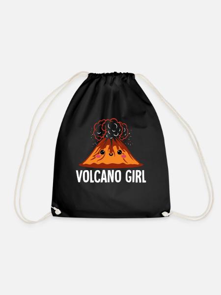 Vulkan Mädchen Vulkane Vulkanliebhaber Geologie - Turnbeutel - Schwarz