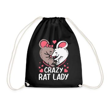 Crazy Rat Lady Rat Pet Owner - Drawstring Bag - black - Front