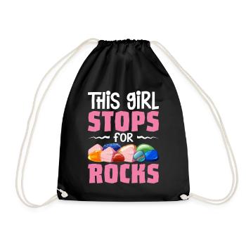 Rockhounding Rock Collectors Géologue Girl Stops - Sac de sport léger - noir - Devant