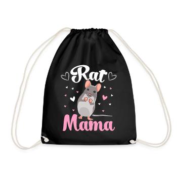 Rat Mom Rat Pet Owner Rat Mom - Drawstring Bag - black - Front