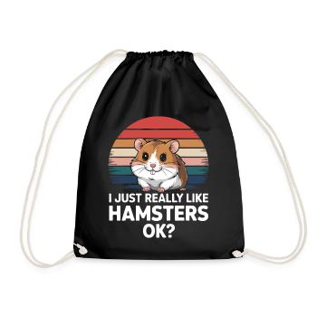Hamster - Turnbeutel - Schwarz - Vorne
