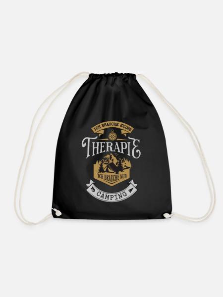 Lustiger Camping Spruch Ich brauche keine Therapie - Turnbeutel - Schwarz