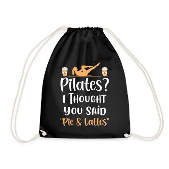 Pilates Pie Lattes Pilates Teacher Yoga Exercise - Drawstring Bag - black - Front